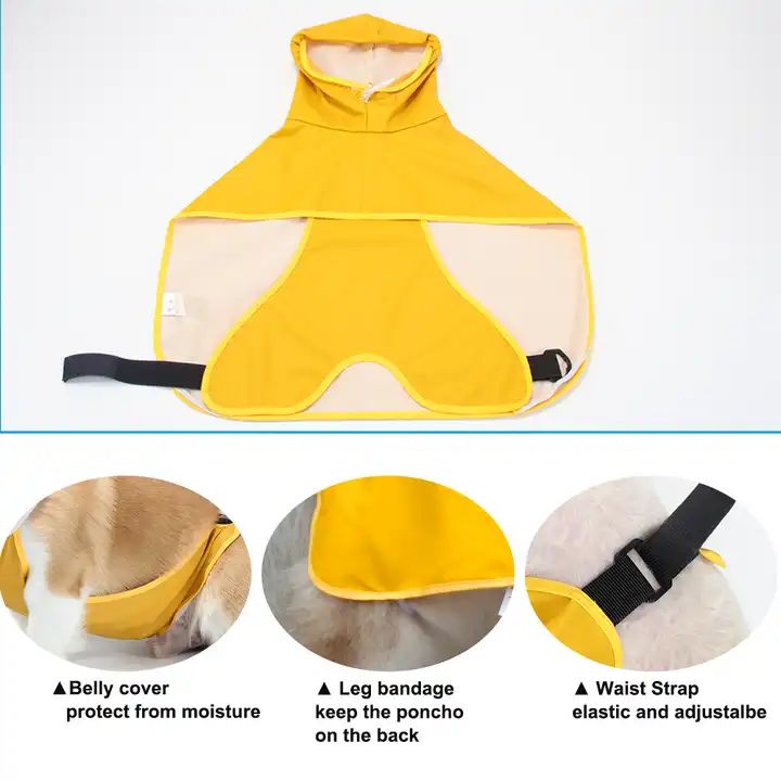 Pelerină Ploaie Câini Impermeabilă Reflectorizantă cu Glugă S-XL | Animalique
