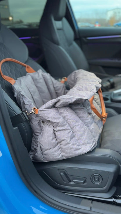 Geantă Transport Auto Câini Pisici cu Centură Siguranță Fixare Scaun | Animalique