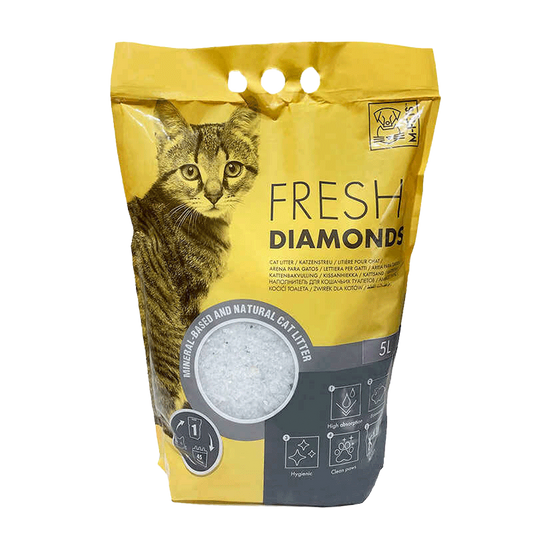 Silicat Pisici Fresh Diamonds 5L Natural Absorbant | M-Pets