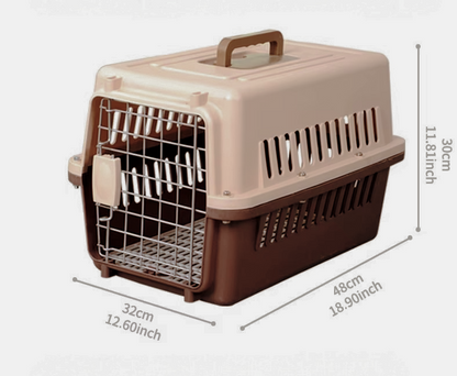 Cușcă Transport Câini Pisici cu Ventilație și Ușă Oțel Avion | Animalique