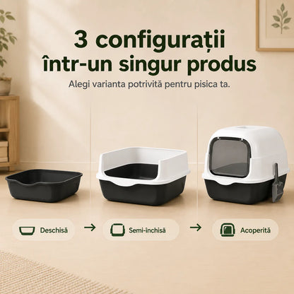 Cele 3 configurații ale Litierei Trio: deschisă, semi-închisă și acoperită