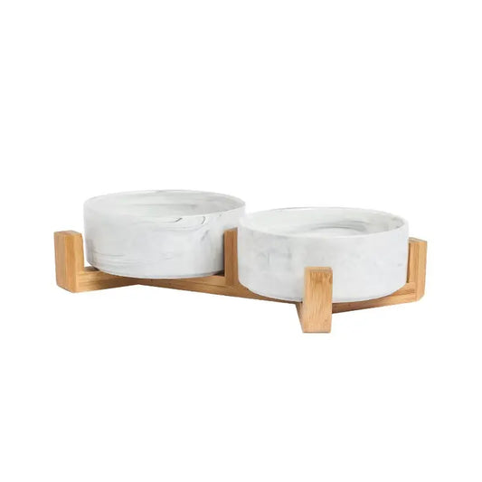 Set 2 Boluri Ceramică Porțelanată Câini Pisici cu Suport Anti-Alunecare | Animalique